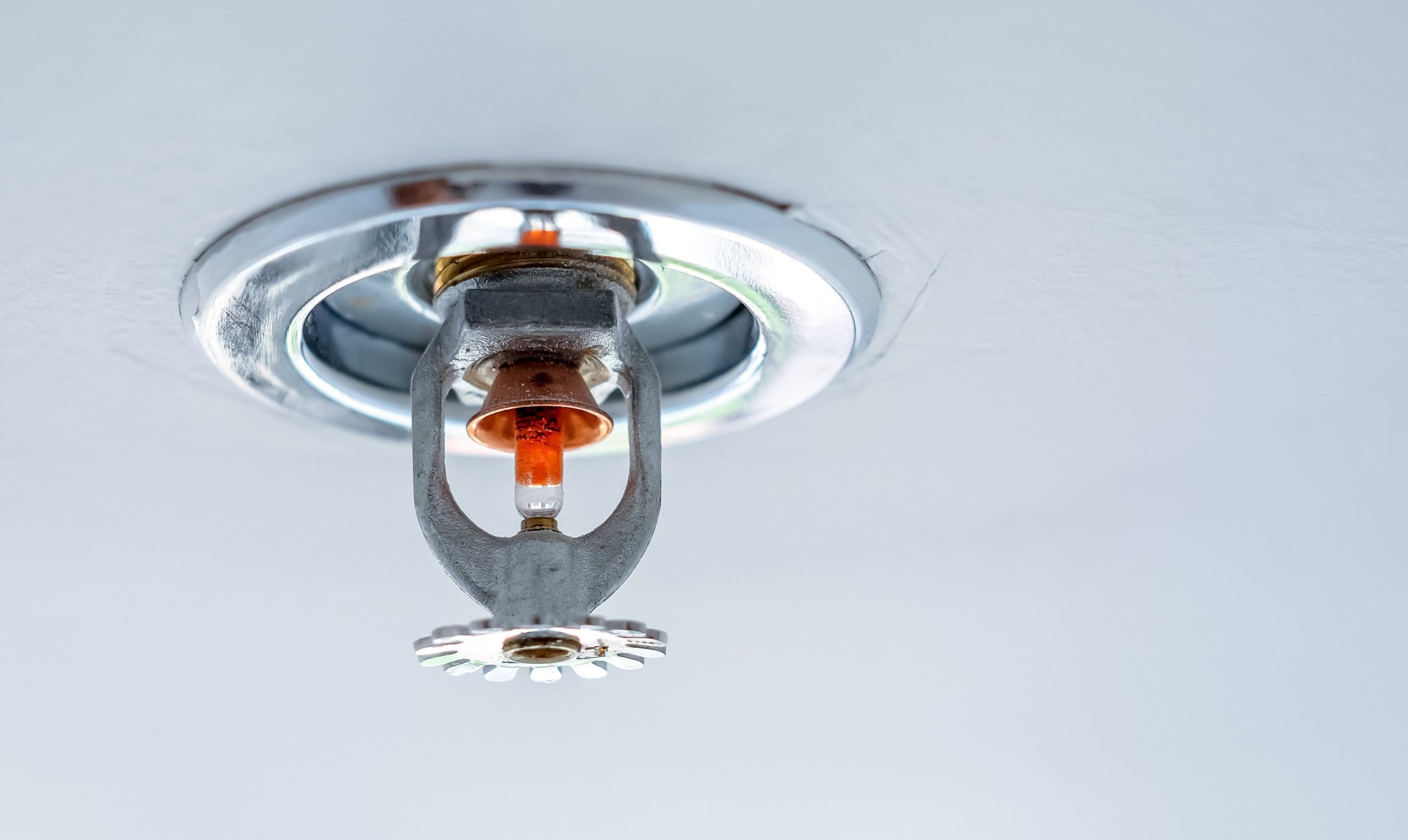 fire sprinkler system on ceiling