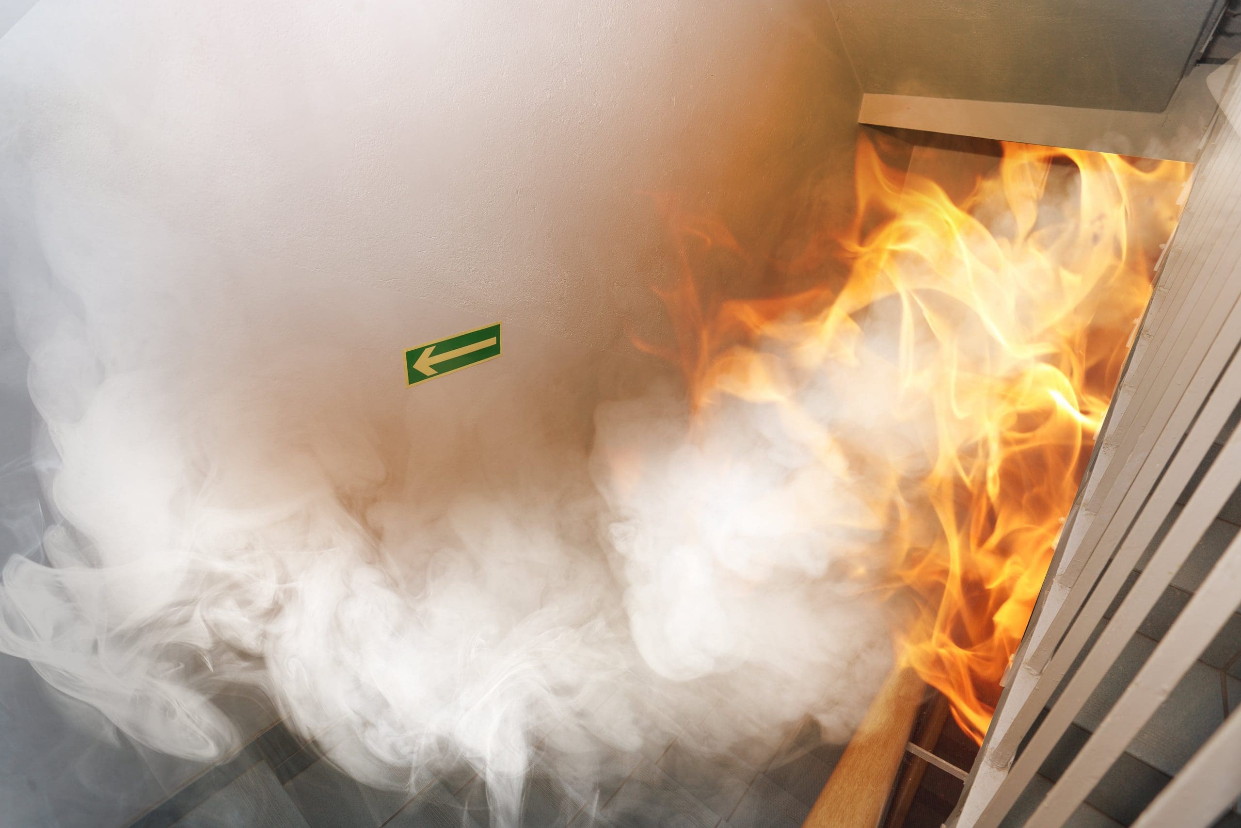 A Fire Sprinkler System Detects Fire In Building
