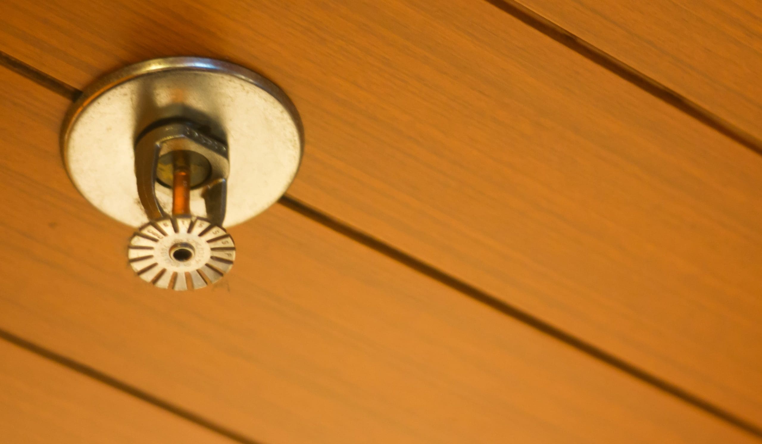 fire sprinkler system on ceiling