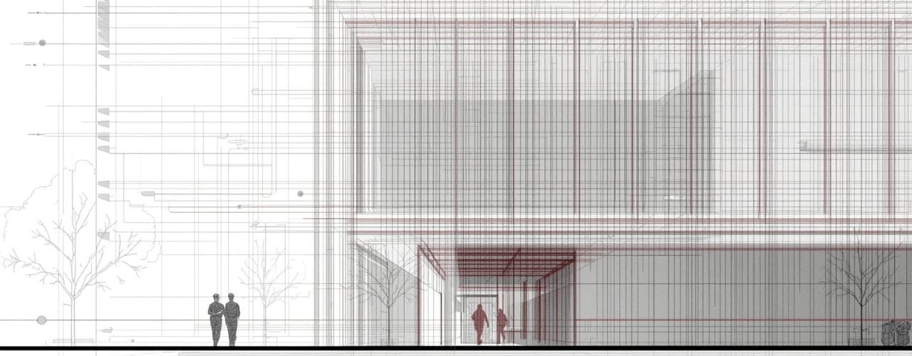 RAD Fire Sprinklers commercial sprinkler system planning graphic for a modern building development.