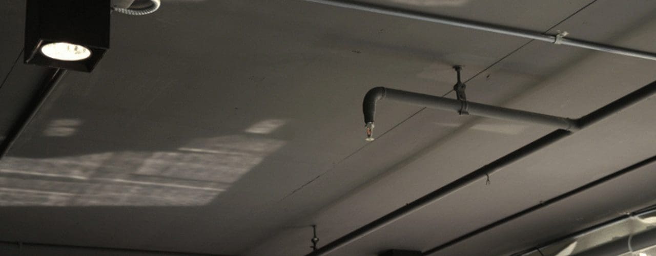 Residential Fire sprinkler system fitted on a Basement