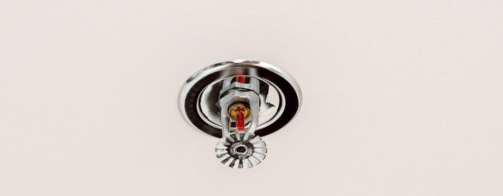 Domestic Fire sprinklers on the ceiling