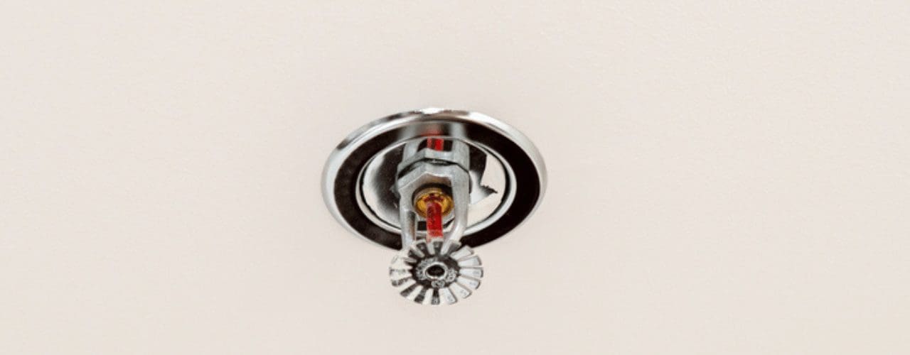 Domestic Fire sprinklers on the ceiling