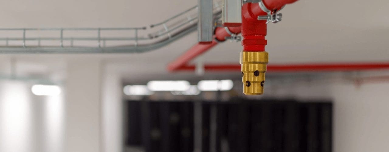 A fire misting system fitted in an industry boiler room