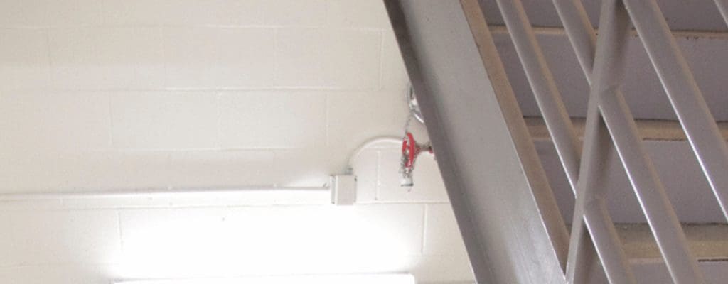 A fire mist System fitted besides some stairwells